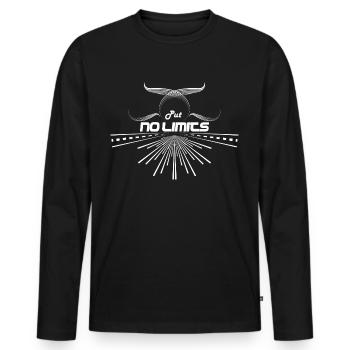 Put no Limits - ohne Limit - Männer Premium Bio Langarmshirt - Schwarz - Vorne - Nico (187cm)