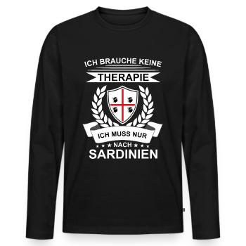 Sardinien Flagge Sardische Fahne Keine Therapie - Männer Premium Bio Langarmshirt - Schwarz - Vorne - Nico (187cm)