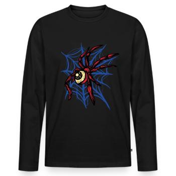 Halloween Costume Spider Monster Spooky Skull - Men's Premium Organic Long Sleeve Shirt - black - Front - Nico (187cm)