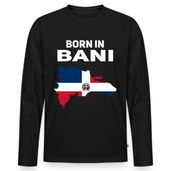 République dominicaine - T-shirt manches longues Premium bio Homme - noir - Devant - Nico (187cm)