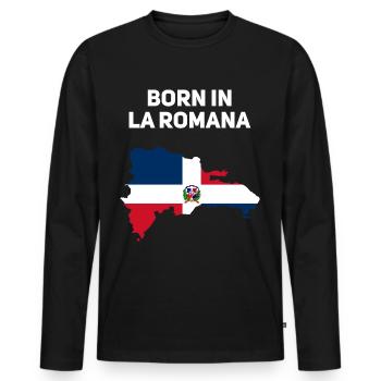 République dominicaine - T-shirt manches longues Premium bio Homme - noir - Devant - Nico (187cm)