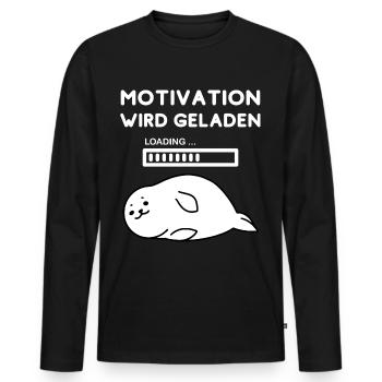 motivation geladen lustiger spruch müde geschenk - Männer Premium Bio Langarmshirt - Schwarz - Vorne - Nico (187cm)
