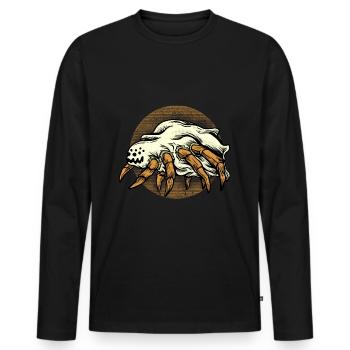 Halloween Costume Spider Monster Spooky Skull - Men's Premium Organic Long Sleeve Shirt - black - Front - Nico (187cm)