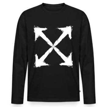 White arrow - T-shirt manches longues Premium bio Homme - noir - Devant - Nico (187cm)