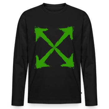 Green Arrow - T-shirt manches longues Premium bio Homme - noir - Devant - Nico (187cm)