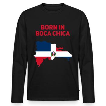 Boca Chica Dominican Republic - Men's Premium Organic Long Sleeve Shirt - black - Front - Nico (187cm)