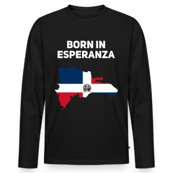 République dominicaine - T-shirt manches longues Premium bio Homme - noir - Devant - Nico (187cm)