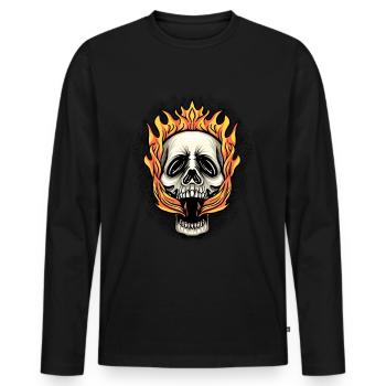 Halloween Costume Spider Monster Spooky Skull - Men's Premium Organic Long Sleeve Shirt - black - Front - Nico (187cm)