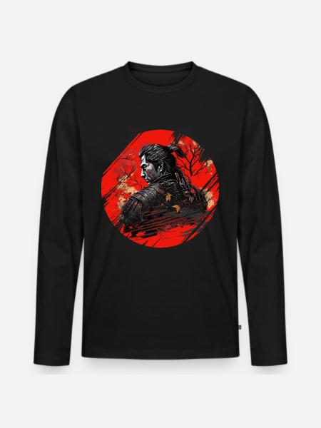 Samurai Japan Kultur - Männer Premium Bio Langarmshirt - Schwarz