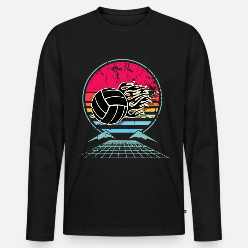 Volleyball - Männer Premium Bio Langarmshirt - Schwarz
