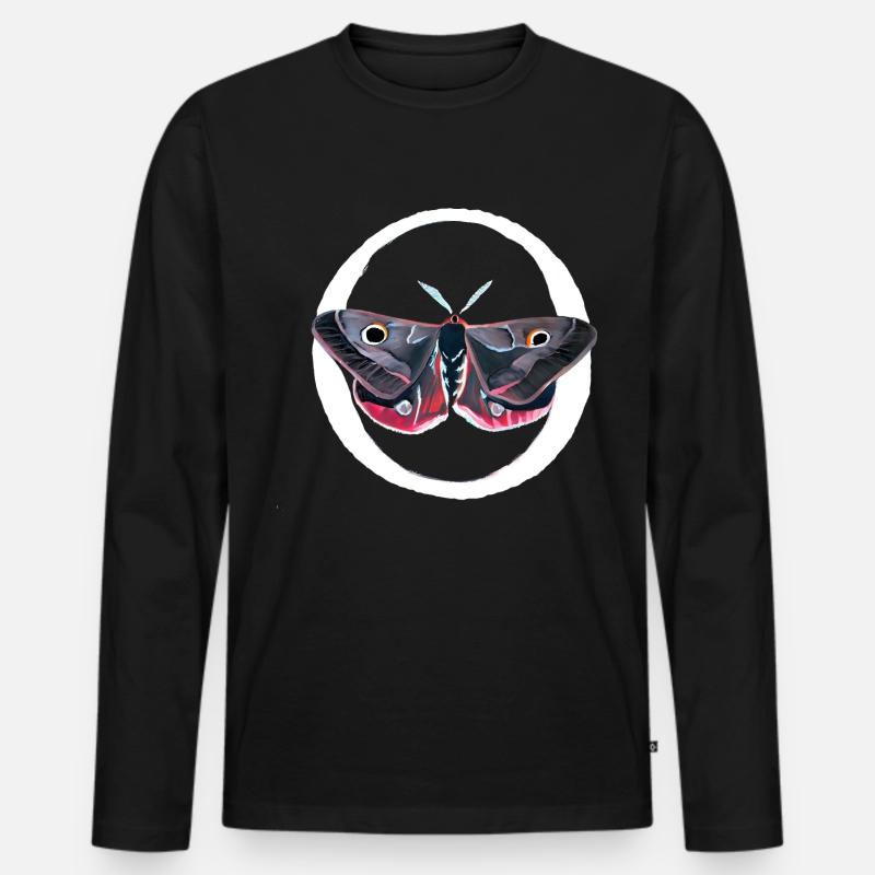 Gouache-Malerei: Motte - Männer Premium Bio Langarmshirt - Schwarz