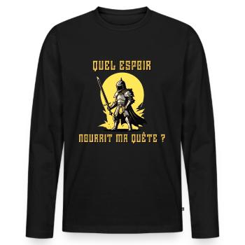 Welche Hoffnung hat meine Suche? - Männer Premium Bio Langarmshirt - Schwarz - Vorne - Nico (187cm)