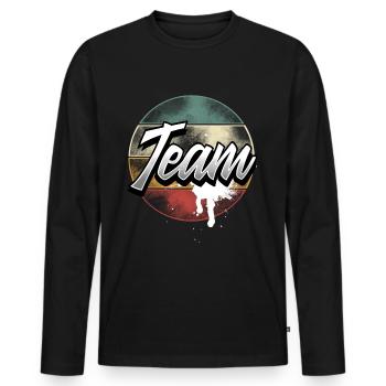 Équipe - T-shirt manches longues Premium bio Homme - noir - Devant - Nico (187cm)