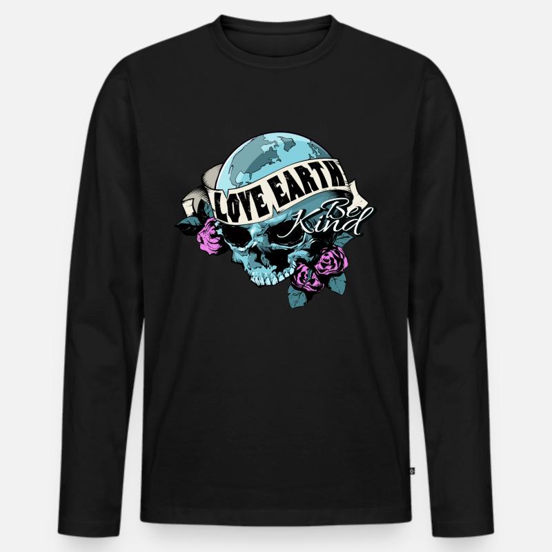 Mutter Erde - Männer Premium Bio Langarmshirt - Schwarz