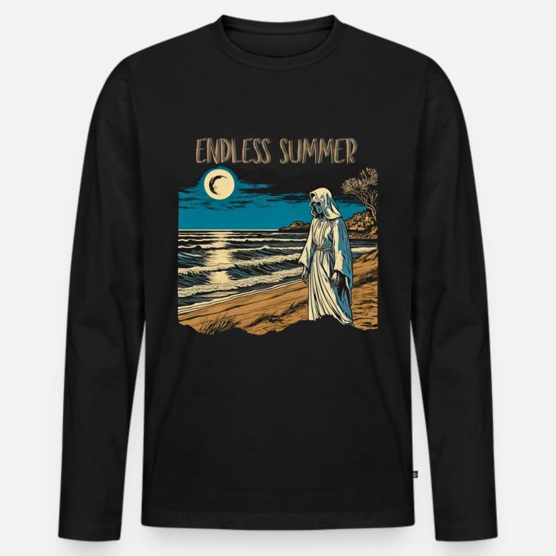 Endloser Sommer - Männer Premium Bio Langarmshirt - Schwarz