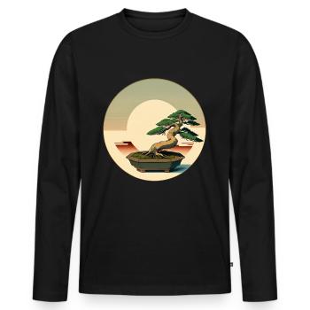 Elegant Bonsai - Men's Premium Organic Long Sleeve Shirt - black - Front - Nico (187cm)