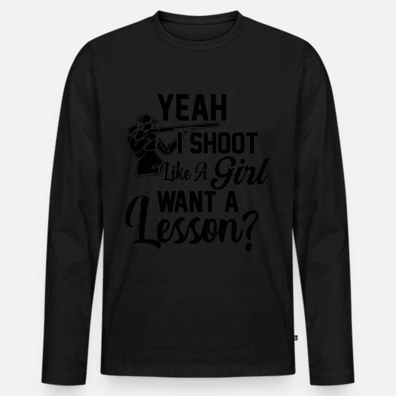 Trapschütze - Männer Premium Bio Langarmshirt - Schwarz