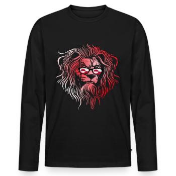 Greenland - Men's Premium Organic Long Sleeve Shirt - black - Front - Nico (187cm)