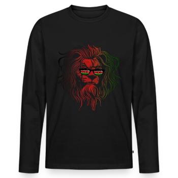 Kenya - Men's Premium Organic Long Sleeve Shirt - black - Front - Nico (187cm)