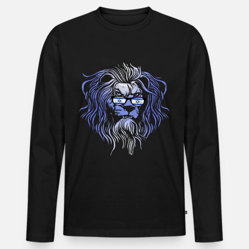 Israel - Männer Premium Bio Langarmshirt - Schwarz