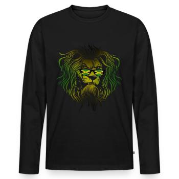 Jamaica - Men's Premium Organic Long Sleeve Shirt - black - Front - Nico (187cm)