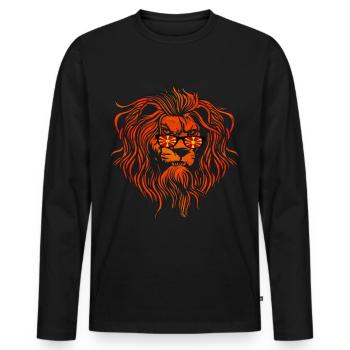 Macédoine - T-shirt manches longues Premium bio Homme - noir - Devant - Nico (187cm)