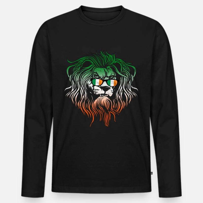 Irland - Männer Premium Bio Langarmshirt - Schwarz