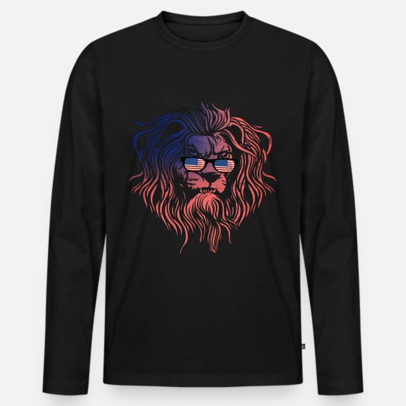 USA - Männer Premium Bio Langarmshirt - Schwarz
