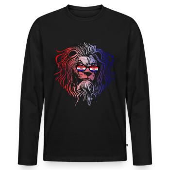 Croatia - Men's Premium Organic Long Sleeve Shirt - black - Front - Nico (187cm)