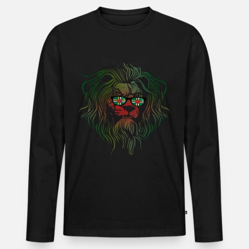 Dominica - Männer Premium Bio Langarmshirt - Schwarz