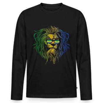 Gabon - Men's Premium Organic Long Sleeve Shirt - black - Front - Nico (187cm)