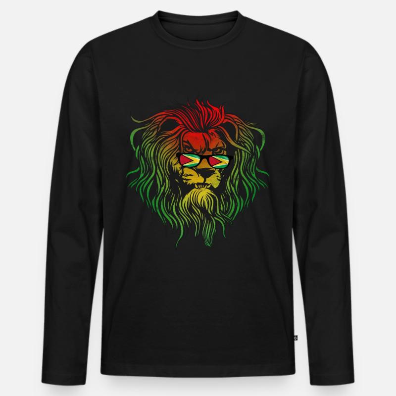 Guyana - Männer Premium Bio Langarmshirt - Schwarz