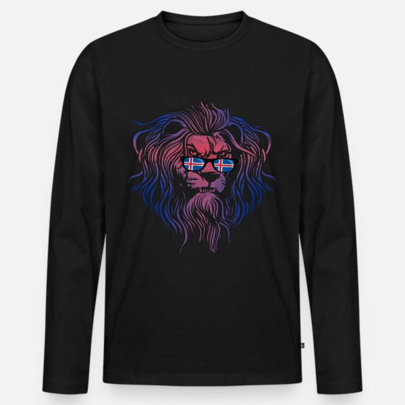 Island - Männer Premium Bio Langarmshirt - Schwarz