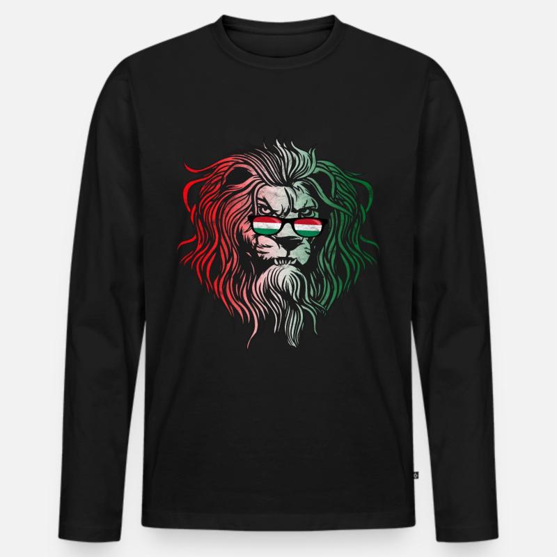 Ungarn - Männer Premium Bio Langarmshirt - Schwarz