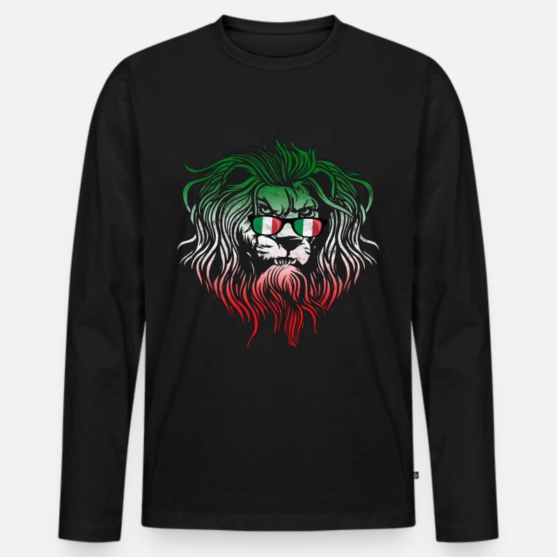 Italien - Männer Premium Bio Langarmshirt - Schwarz