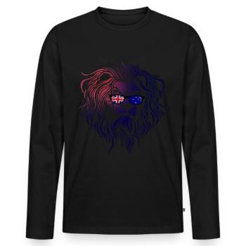 Neuseeland - Männer Premium Bio Langarmshirt - Schwarz - Vorne - Nico (187cm)