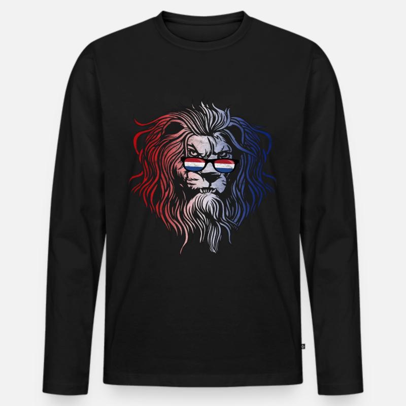 Niederlande - Männer Premium Bio Langarmshirt - Schwarz