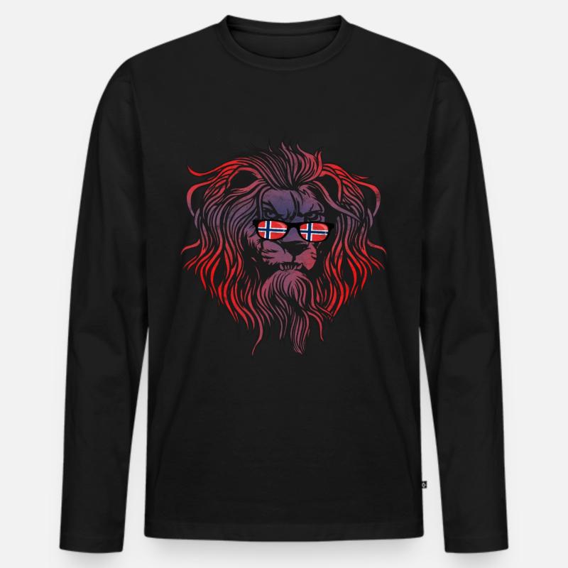 Norwegen - Männer Premium Bio Langarmshirt - Schwarz
