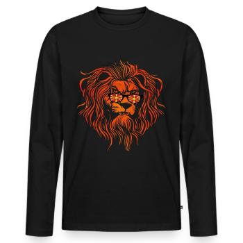 North Macedonia - Men's Premium Organic Long Sleeve Shirt - black - Front - Nico (187cm)