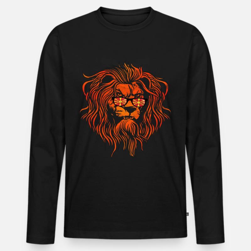 Nordmazedonien - Männer Premium Bio Langarmshirt - Schwarz
