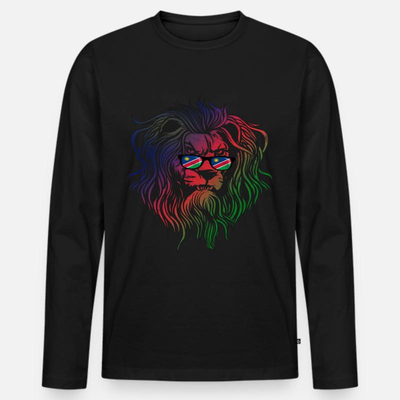 Namibia - Männer Premium Bio Langarmshirt - Schwarz