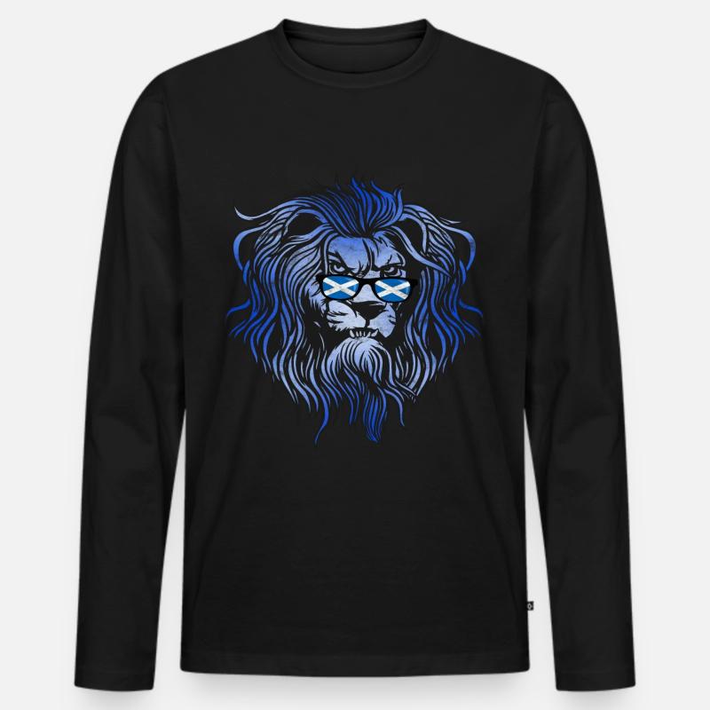 Schottland - Männer Premium Bio Langarmshirt - Schwarz