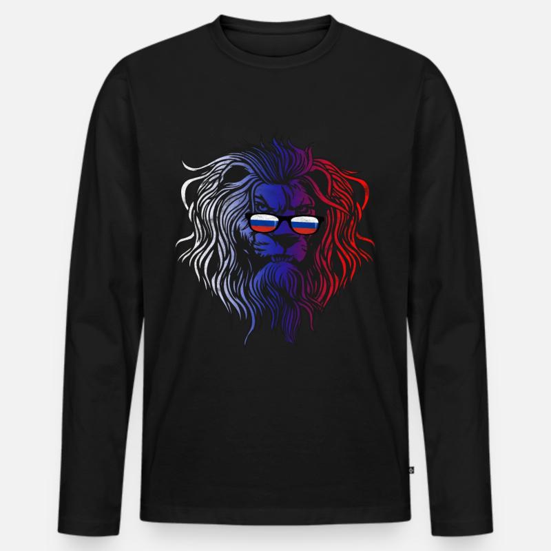 Russland - Männer Premium Bio Langarmshirt - Schwarz