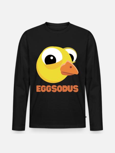 Funny chick pun EGGSODUS - Men's Premium Organic Long Sleeve Shirt - black