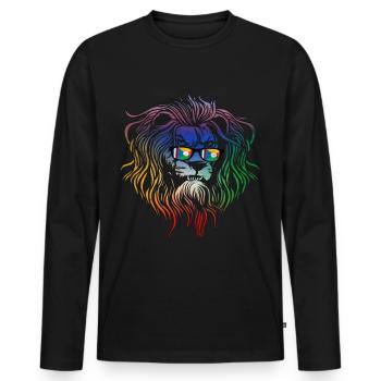 Réunion - T-shirt manches longues Premium bio Homme - noir - Devant - Nico (187cm)