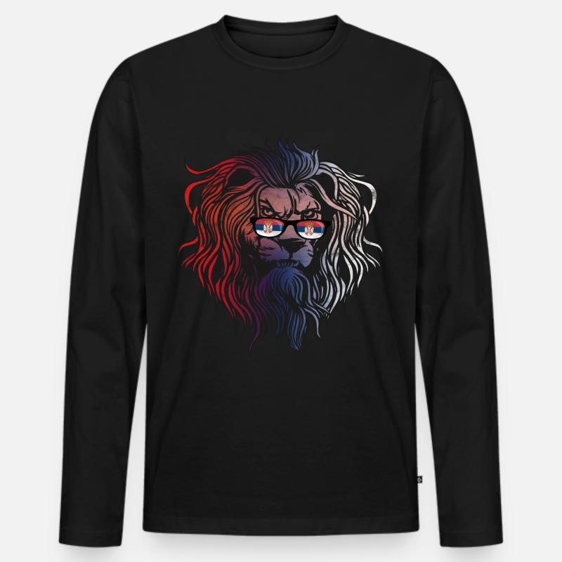 Serbien - Männer Premium Bio Langarmshirt - Schwarz