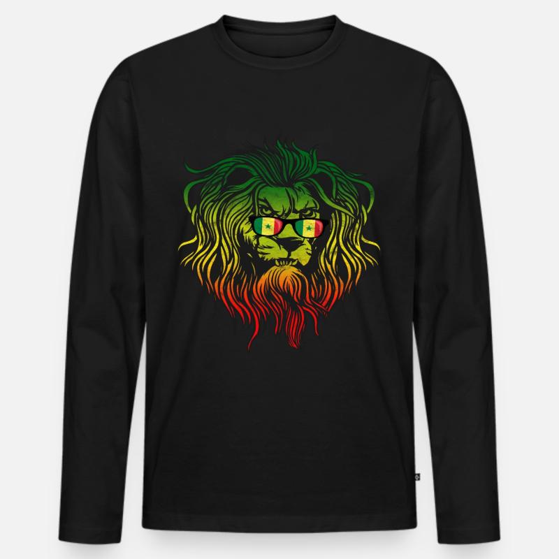 Senegal - Männer Premium Bio Langarmshirt - Schwarz