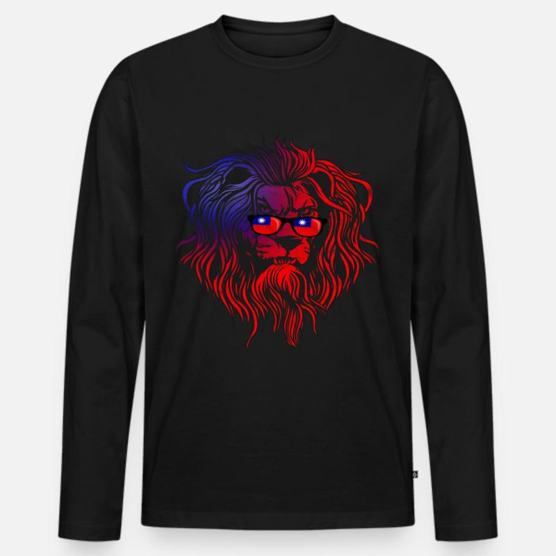 Taiwan - Männer Premium Bio Langarmshirt - Schwarz