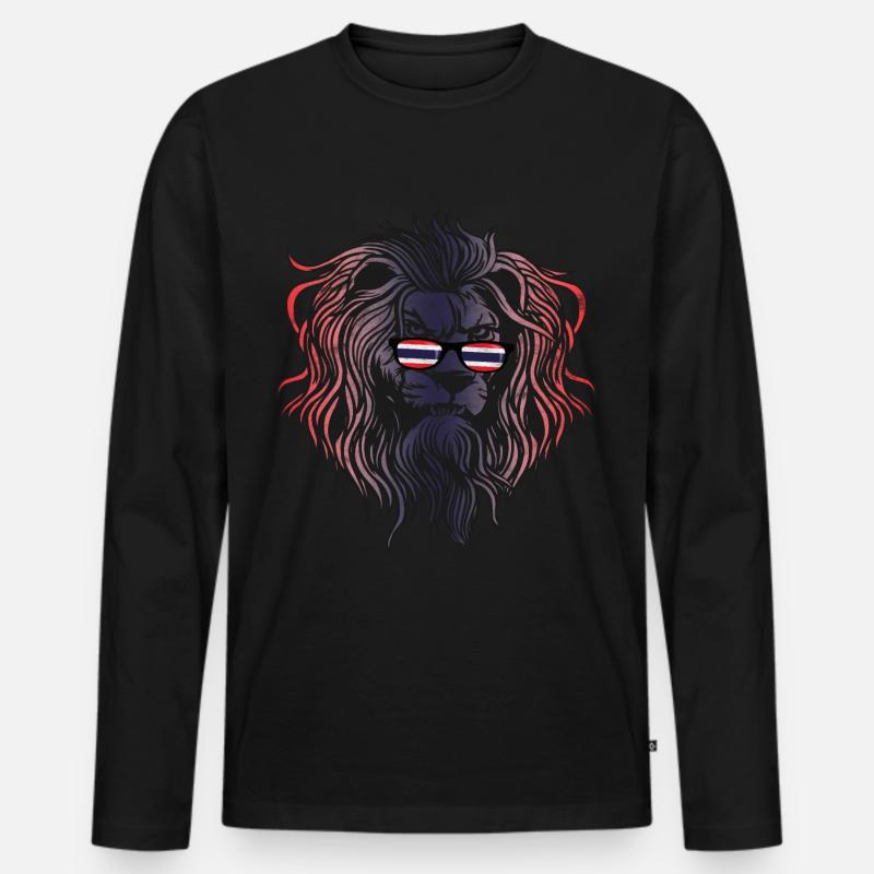 Thailand - Männer Premium Bio Langarmshirt - Schwarz
