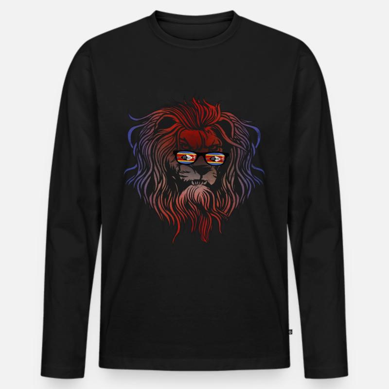 Swasiland - Männer Premium Bio Langarmshirt - Schwarz